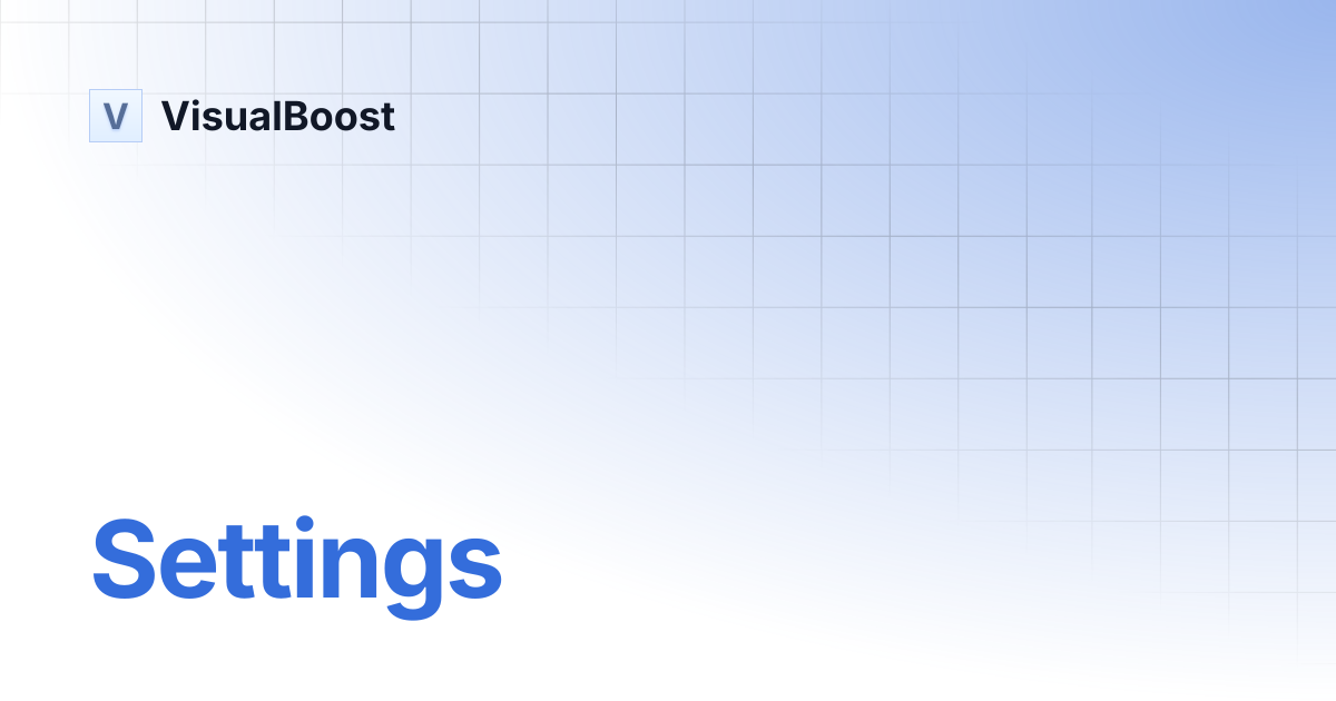 Settings | VisualBoost